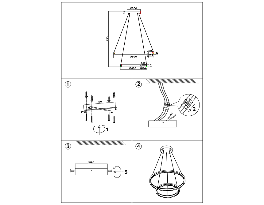 FL5862/2 WH белый 45W 3000K/4200K/6400K D600/400*830 (без ПДУ)